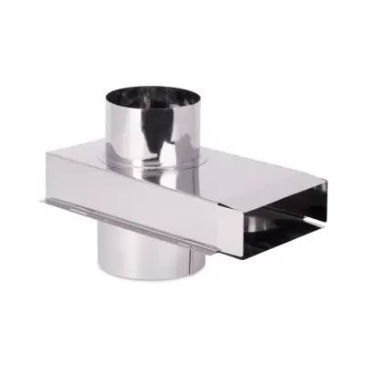 Четверник КуБасту проходной D=100 мм х D=115 мм — 90 гр — нерж 0,5 мм