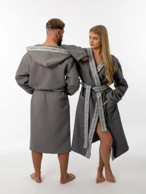 Халат вафельный Woodson, gray (52) Халат вафельный Woodson, gray (52)