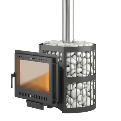 Фото Чугунная печь для бани ЭТНА Стандарт 18 (Панорама) "М" в магазине Woodson