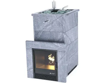 Фото Печь «Геленджик» в полноценном кожухе с открытым верхом Талькохлорит в магазине Woodson