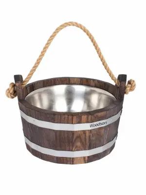 Шайка Woodson с нержавеющей вставкой, 3,5 л., дуб в тёмном Шайка Woodson с нержавеющей вставкой, 3,5 л., дуб в тёмном