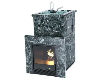 Фото Печь «Сочи» М2 в полноценном кожухе с открытым верхом Пироксенит в магазине Woodson