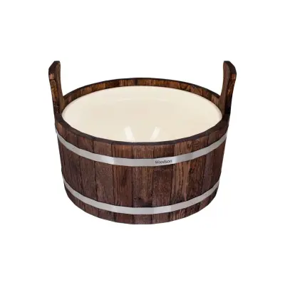 Шайка Woodson с пластиковой вставкой, 12 л., дуб в тёмном Шайка Woodson с пластиковой вставкой, 12 л., дуб в тёмном