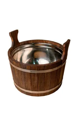 Шайка Woodson с нержавеющей вставкой, 17 л., дуб в темном Шайка Woodson с нержавеющей вставкой, 17 л., дуб в темном