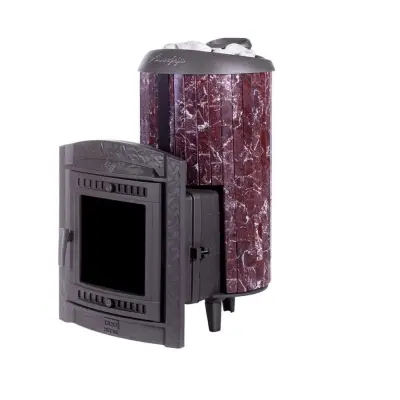 Фото Печь банная "Атмосфера XL" в ламелях "Россо Леванто" наборный рисунок в магазине Woodson