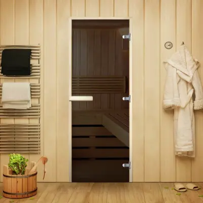 Дверь Элит Серая 1900*700 (3п,8мм) R, без порога