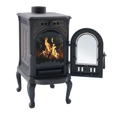Фото Печь-камин чугунная "Сибирь" 6 кВт в магазине Woodson Фото Печь-камин чугунная "Сибирь" 6 кВт в магазине Woodson