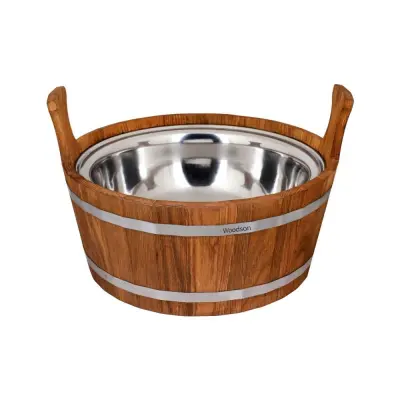 Шайка Woodson с нержавеющей вставкой, 15 л., дуб Шайка Woodson с нержавеющей вставкой, 15 л., дуб