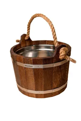 Шайка Woodson с нержавеющей вставкой, 10 л., дуб в темном Шайка Woodson с нержавеющей вставкой, 10 л., дуб в темном