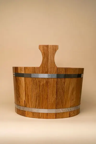 Шайка Woodson с нержавеющей вставкой, 17 л., дуб Шайка Woodson с нержавеющей вставкой, 17 л., дуб