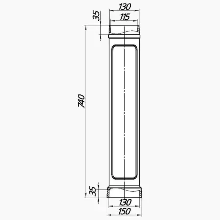 Фото Чугунный дымоход-К 130/740 (цв. серый) 