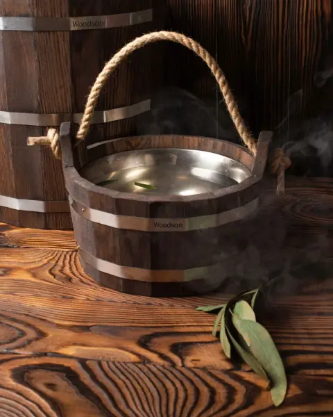 Шайка Woodson с нержавеющей вставкой, 3,5 л., дуб в тёмном Шайка Woodson с нержавеющей вставкой, 3,5 л., дуб в тёмном