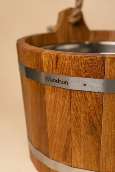 Шайка Woodson с нержавеющей вставкой, 10 л., дуб Шайка Woodson с нержавеющей вставкой, 10 л., дуб