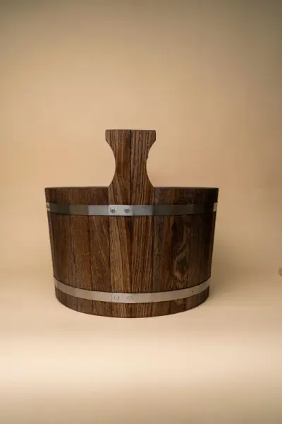 Шайка Woodson с нержавеющей вставкой, 17 л., дуб в темном Шайка Woodson с нержавеющей вставкой, 17 л., дуб в темном