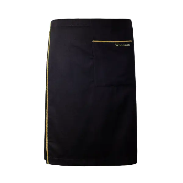 Килт мужской Woodson, чёрный лён с цветной полосой (64-66)