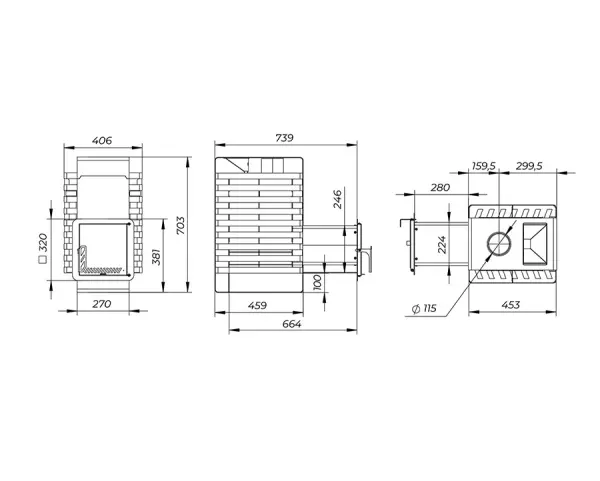 Фото Печь банная "РАДА ТЕРМА 2026" ЗК 4мм 16L, дверца стальная в магазине Woodson