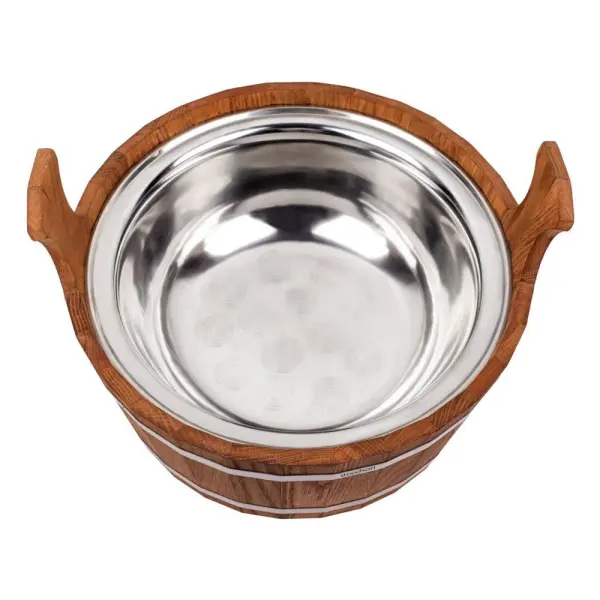 Шайка Woodson с нержавеющей вставкой, 15 л., дуб Шайка Woodson с нержавеющей вставкой, 15 л., дуб