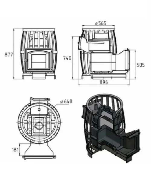 Фото Печь ВЕЗУВИЙ Легенда Русский пар Ковка 18 (271) в магазине Woodson