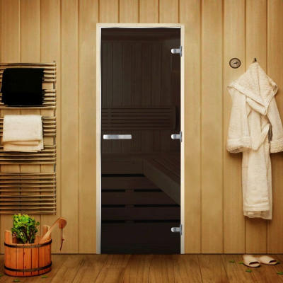 Дверь Сауна Люкс серая 1900*700, L, осина
