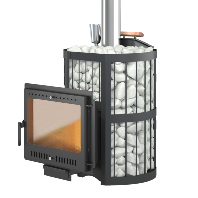 Фото Чугунная печь для бани ЭТНА Стандарт 18 (Панорама) "М" Закрытая каменка в магазине Woodson