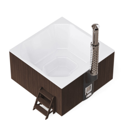 Купель композитная ELITE QUATTRO 200 с подогревом (тёмная термососна) +аэромассаж 