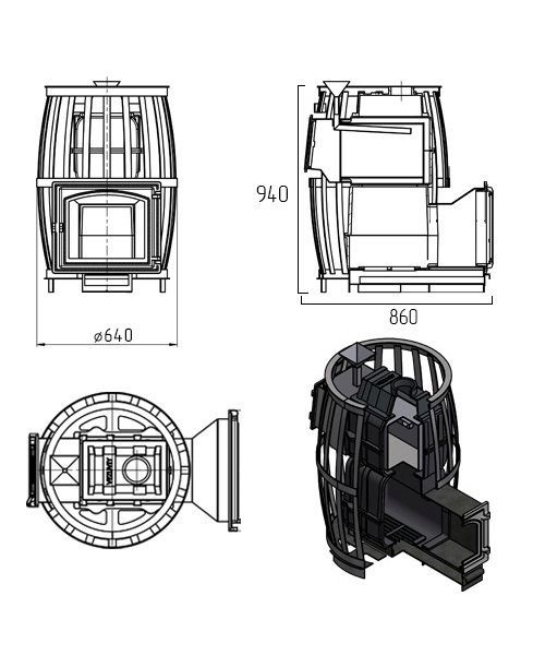 Фото Печь ВЕЗУВИЙ Легенда Русский пар Ковка 24 (270) в магазине Woodson