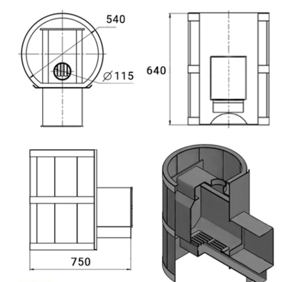 Фото Печь ВЕЗУВИЙ Лава 16 (ДТ-4) в магазине Woodson