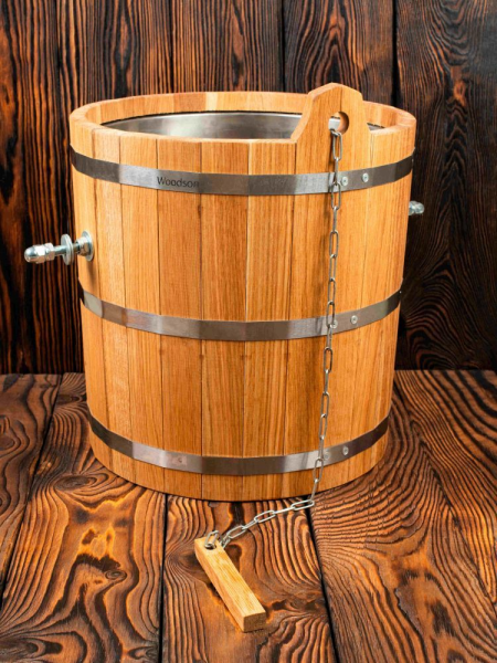 Обливное устройство Woodson с нержавеющей вставкой, 20 л., дуб