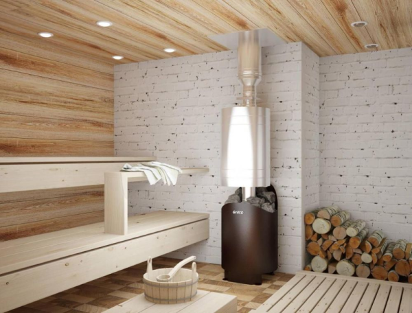 Фото Дровяная банная печь Grill'D Aurora 180 Long (дверца со стеклом) в магазине Woodson