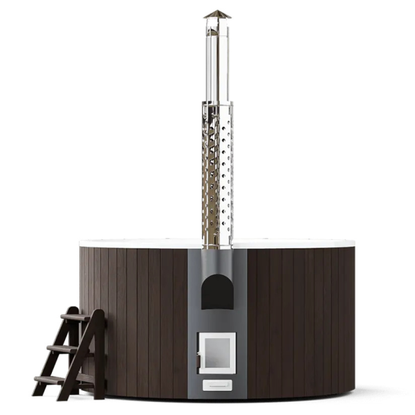 Купель композитная круглая ELITE 200 с подогревом (термососна темная)