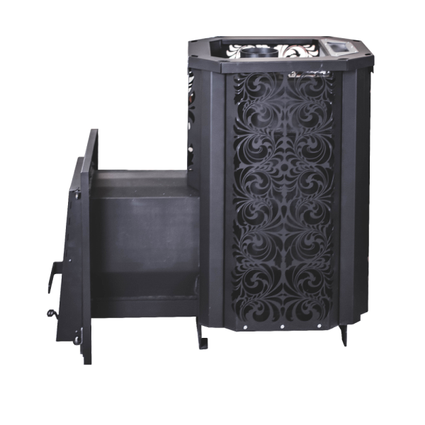 Фото Печь банная HARD 20L "Хохлома" Панорама в магазине Woodson Фото Печь банная HARD 20L "Хохлома" Панорама в магазине Woodson