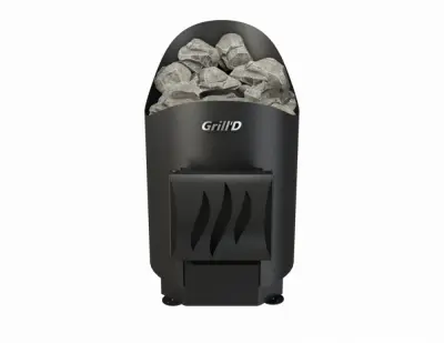 Фото Дровяная банная печь Grill'D Aurora Mini Short (дверца без стекла) в магазине Woodson