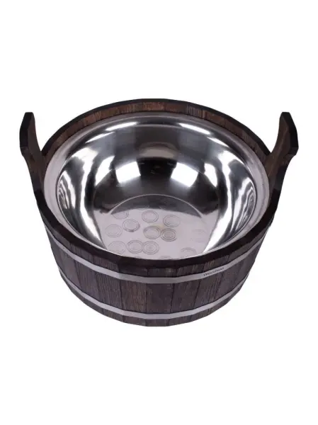 Шайка Woodson с нержавеющей вставкой, 15 л., дуб в тёмном Шайка Woodson с нержавеющей вставкой, 15 л., дуб в тёмном